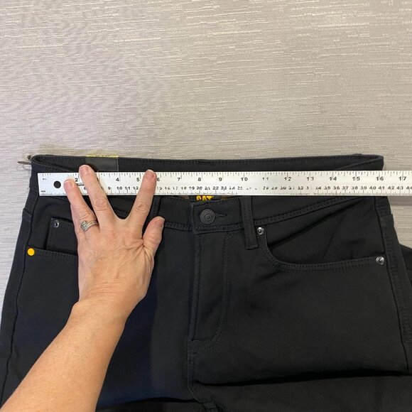 CAT Caterpillar Work Pants Mens 32 x 30 Black Canvas Fleece Lined Insulated - Picture 7 of 12